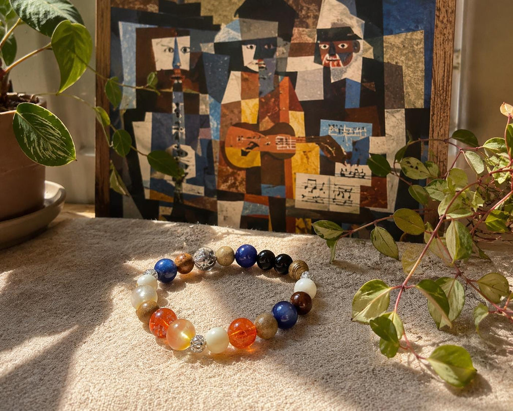 Colorful Recycled Glass Harmony Bracelet, Music-Inspired Jewelry