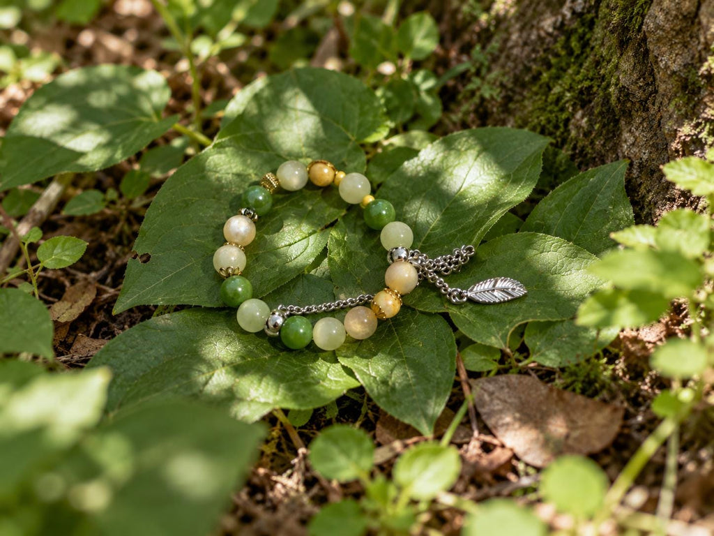Leafy nature green bracelet
