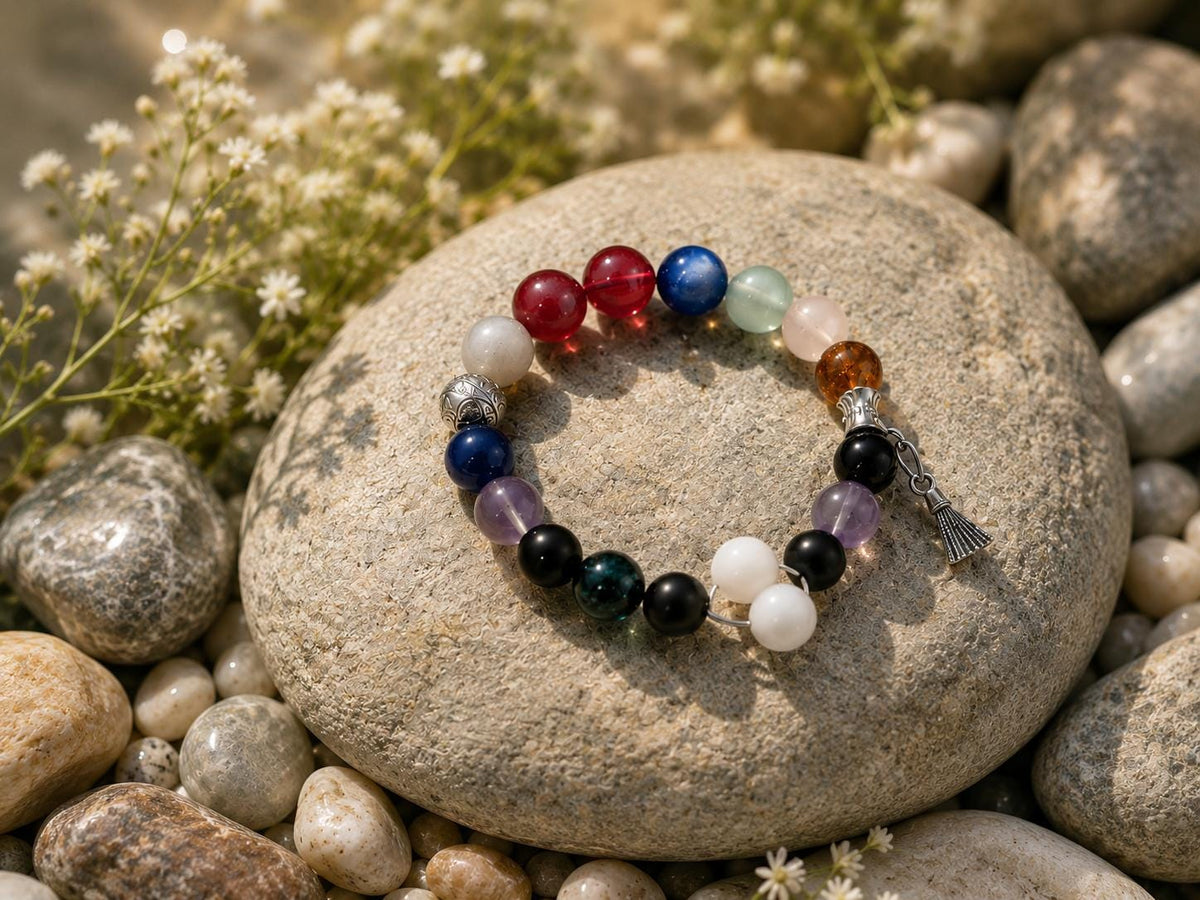 Recycled Glass Bead Bracelet, Meaningful Handmade Jewelry