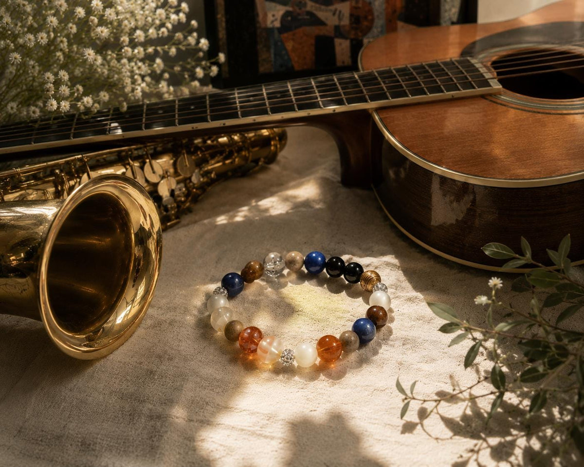 Colorful Recycled Glass Harmony Bracelet, Music-Inspired Jewelry