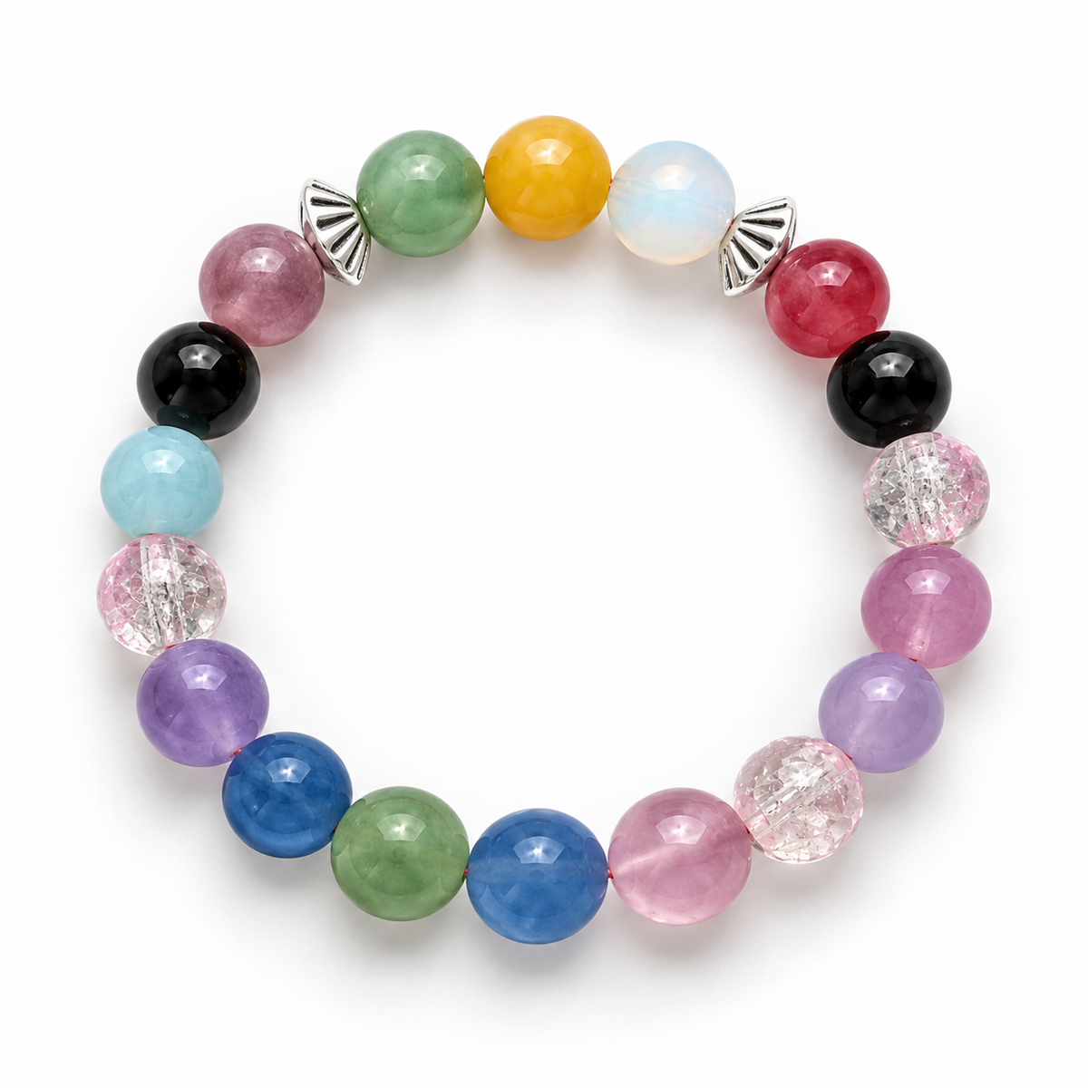 Le Rêve Bracelet — AI-reconstructed overhead view; hidden bead arrangement is approximate on white background.